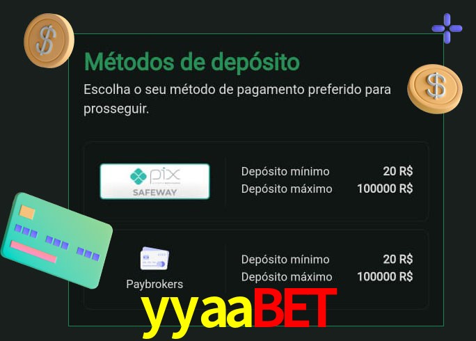 O cassino yyaabet oferece uma grande variedade de métodos de pagamento
